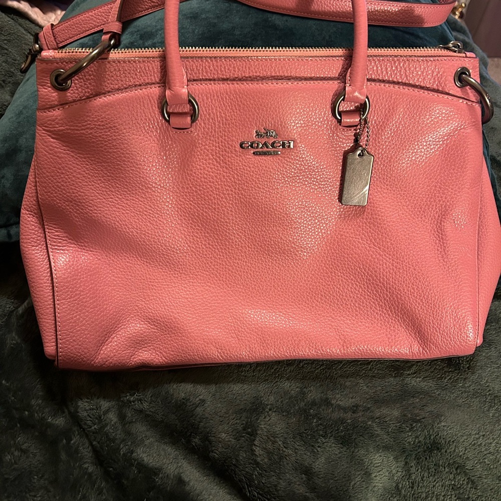 Coach Pink Leather Shoulder Bag